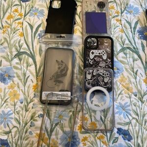 Stylish Black and Clear Phone Case Set